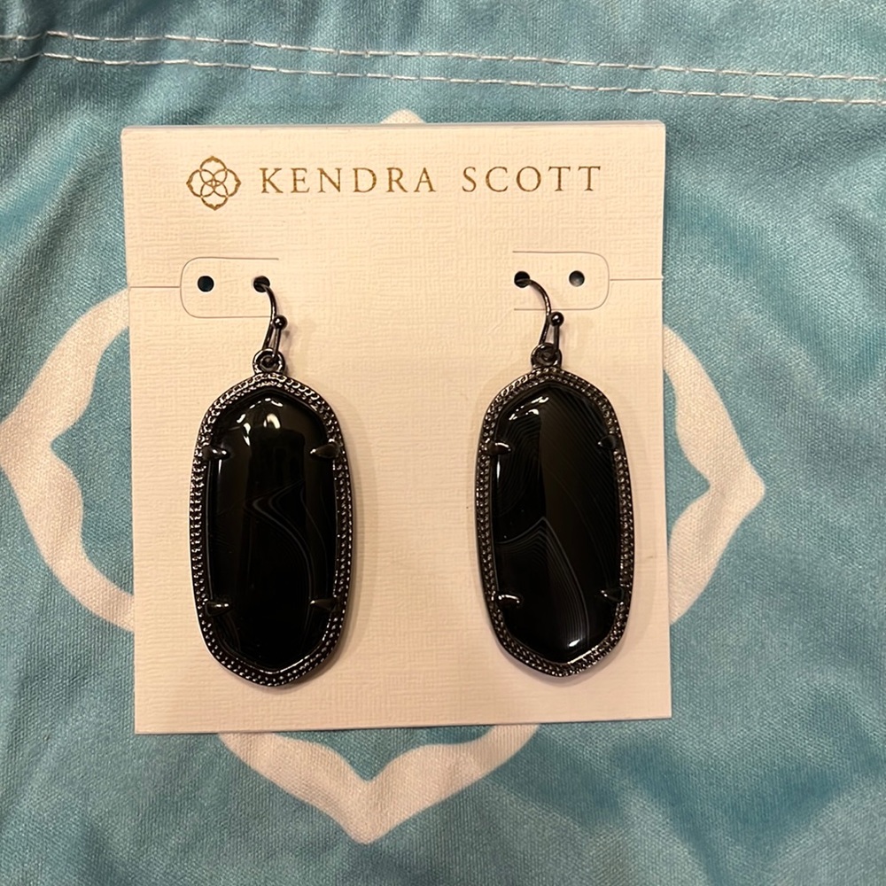 Kendra Scott Elle Gunmetal Drop Earrings